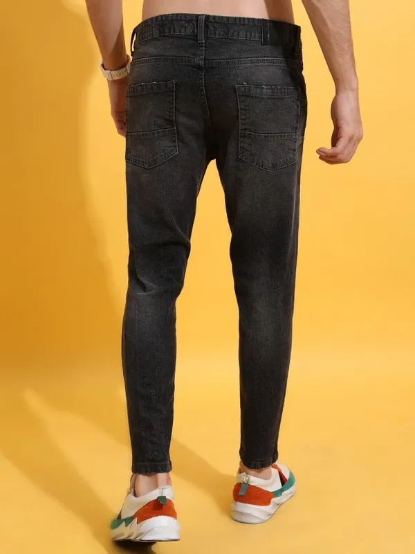  Highlander Men Grey Super Skinny Fit Highly Distressed Jeans