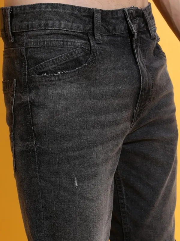  Highlander Men Grey Super Skinny Fit Highly Distressed Jeans