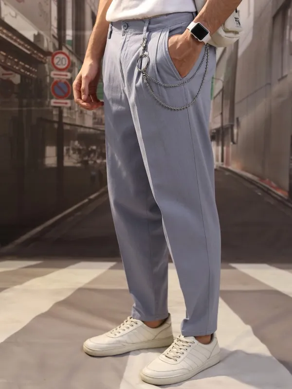 Men Straight Fit Casual Trouser