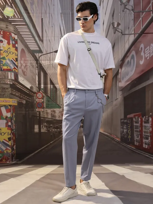Men Straight Fit Casual Trouser