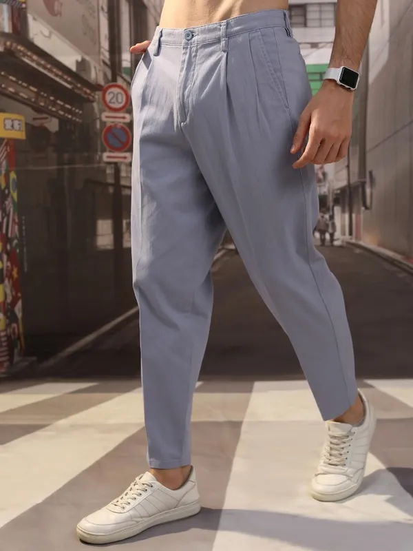 Men Straight Fit Casual Trouser