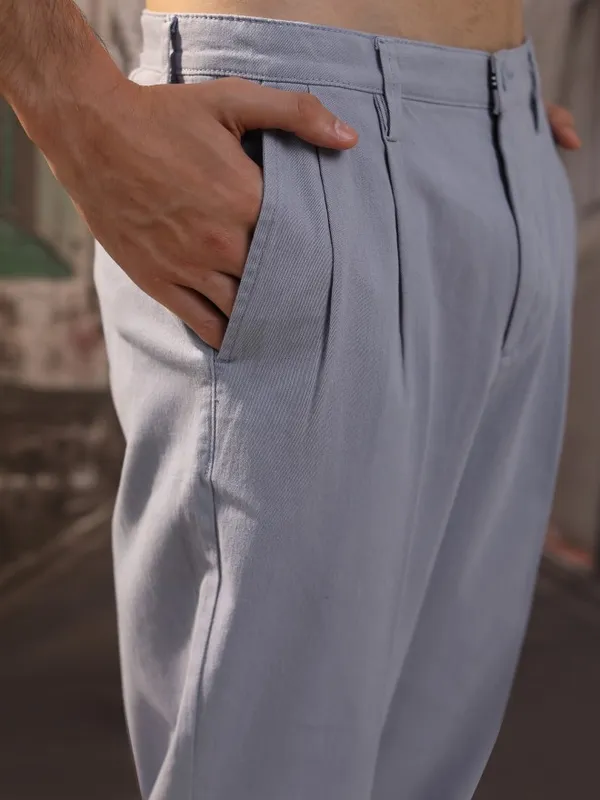 Men Straight Fit Casual Trouser