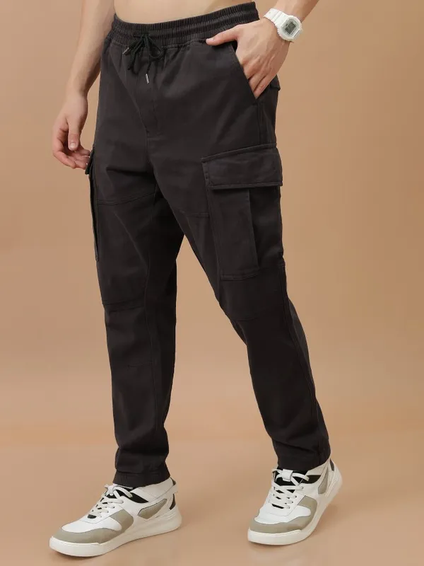  Highlander Men Grey Regular Fit Solid Casual Trousers