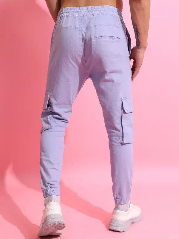  Highlander Men Blue Regular Fit Solid Casual Trousers