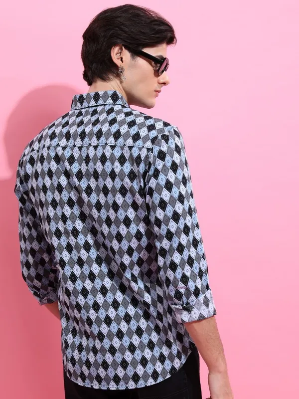 Highlander Men Multi Printed Slim Fit Casual Shirt