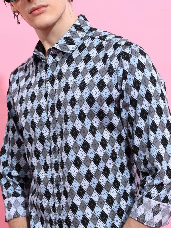 Highlander Men Multi Printed Slim Fit Casual Shirt