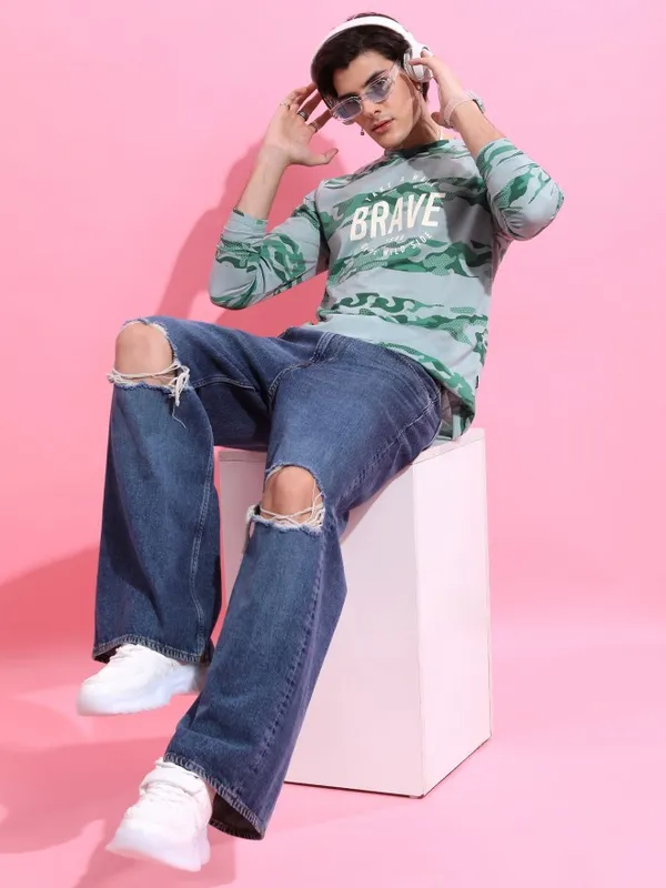 Men Printed Round Neck T-Shirt