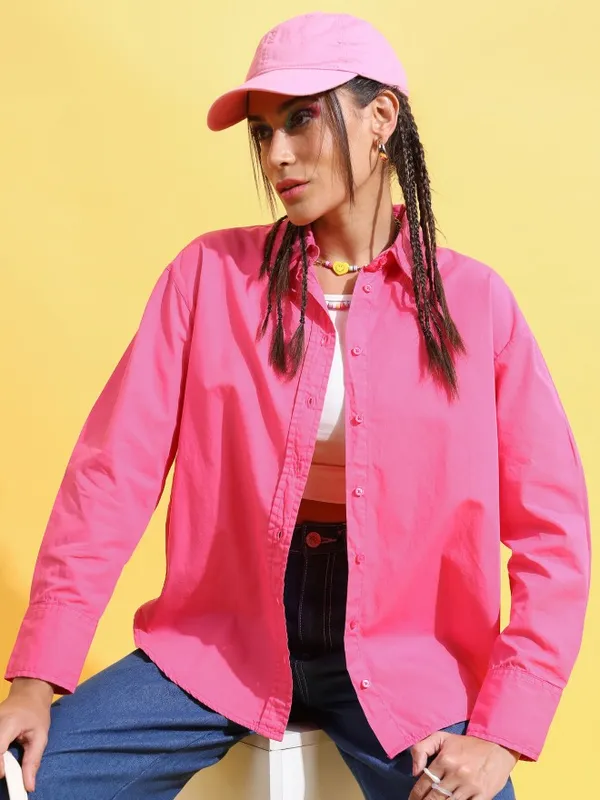 Women Solid Casual Shirt