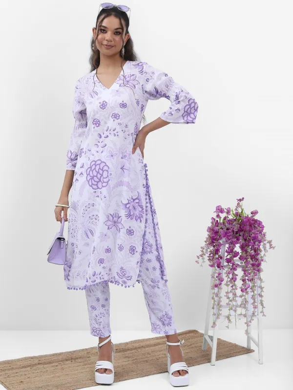  Vishudh Women Lavender Kurta Sets