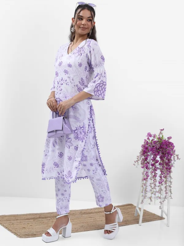  Vishudh Women Lavender Kurta Sets