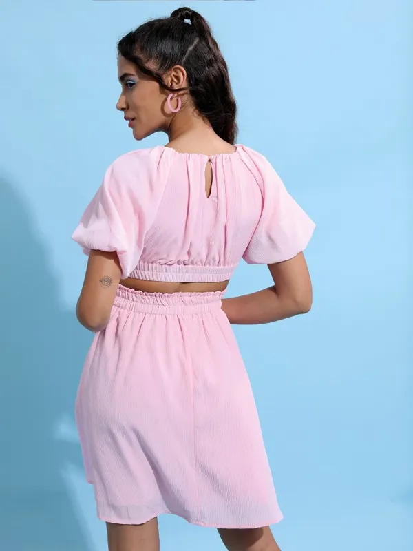 Solid Fit & Flare Dress