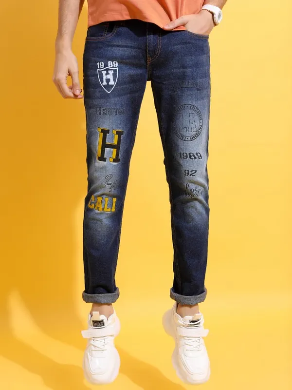  Highlander Men Blue Slim Fit Clean Look Jeans