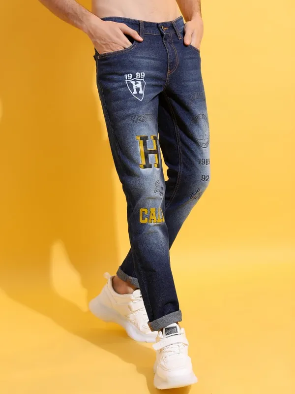 Highlander Men Blue Slim Fit Clean Look Jeans