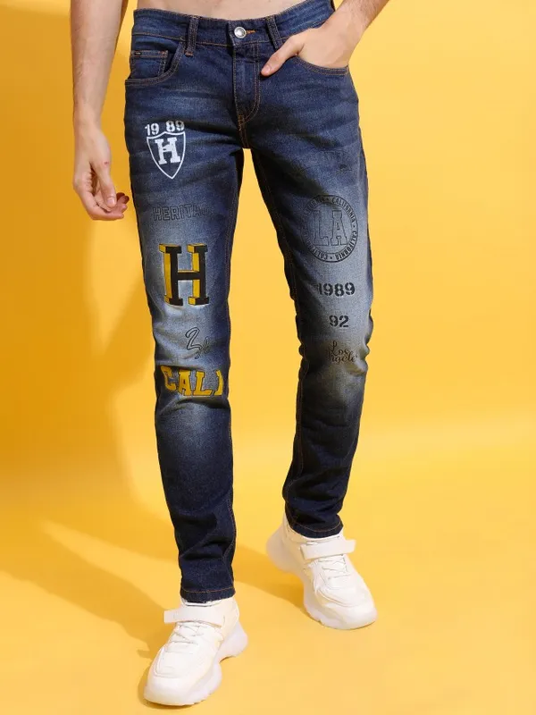  Highlander Men Blue Slim Fit Clean Look Jeans