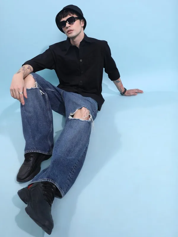 Men Oversized Fit Casual Shirt