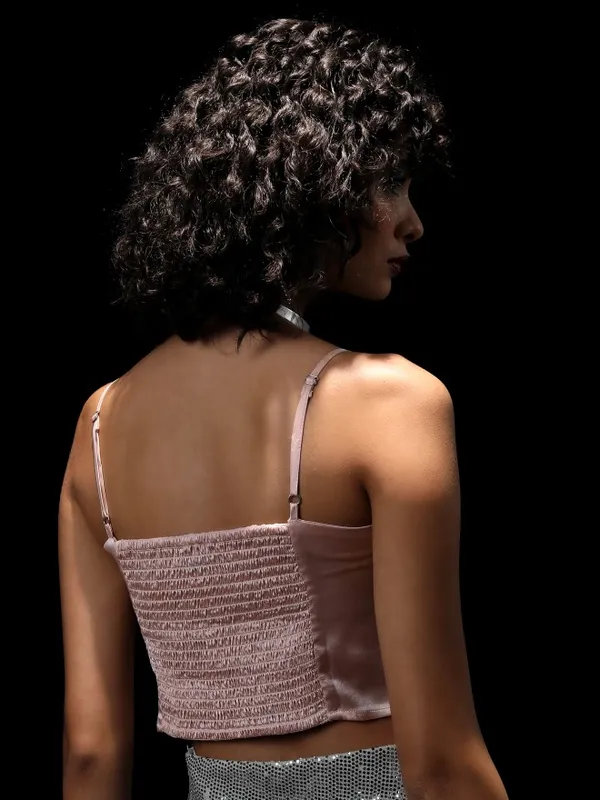 Tokyo Talkies Women Peach Solid Regular Top