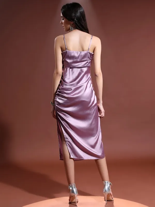  Tokyo Talkies Women Purple Solid Wrap Dresses