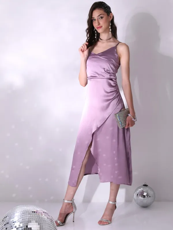  Tokyo Talkies Women Purple Solid A-Line Dresses