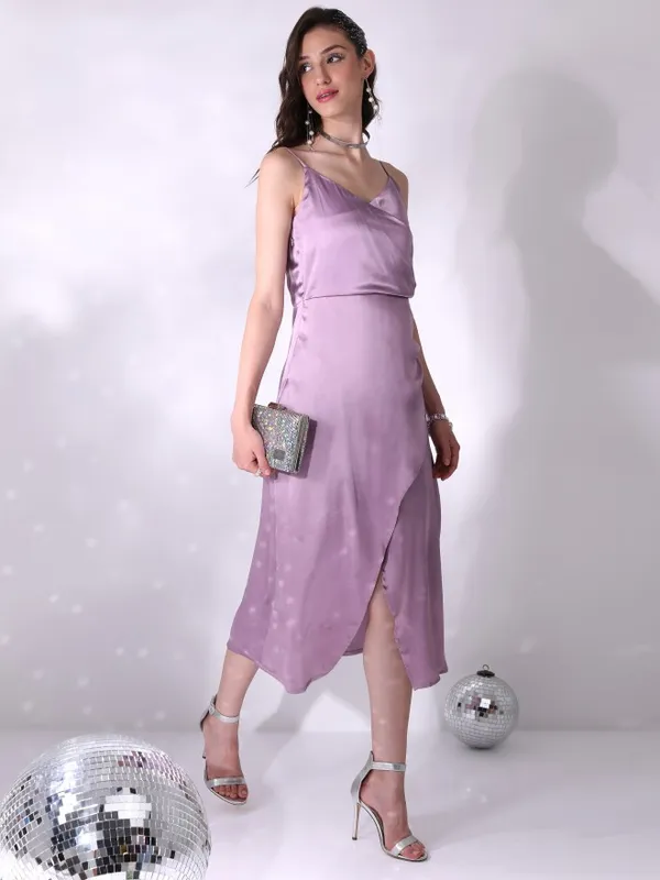  Tokyo Talkies Women Purple Solid A-Line Dresses