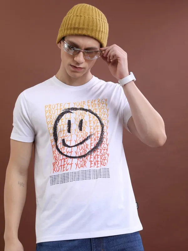 Men Printed Round Neck T-Shirt