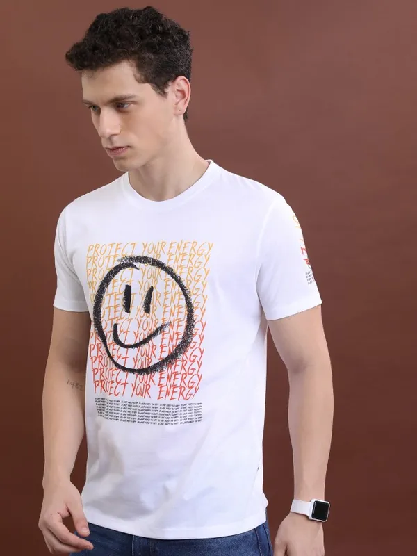 Men Printed Round Neck T-Shirt