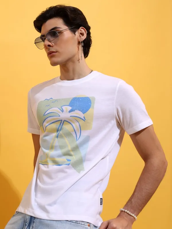 Men Printed Round Neck T-Shirt