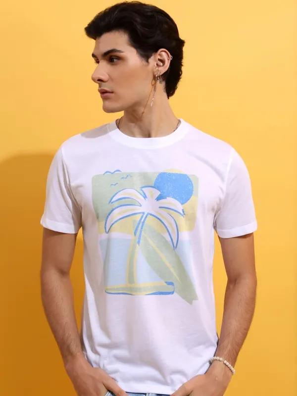 Men Printed Round Neck T-Shirt
