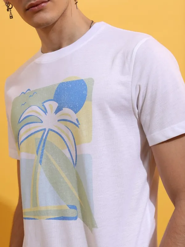 Men Printed Round Neck T-Shirt