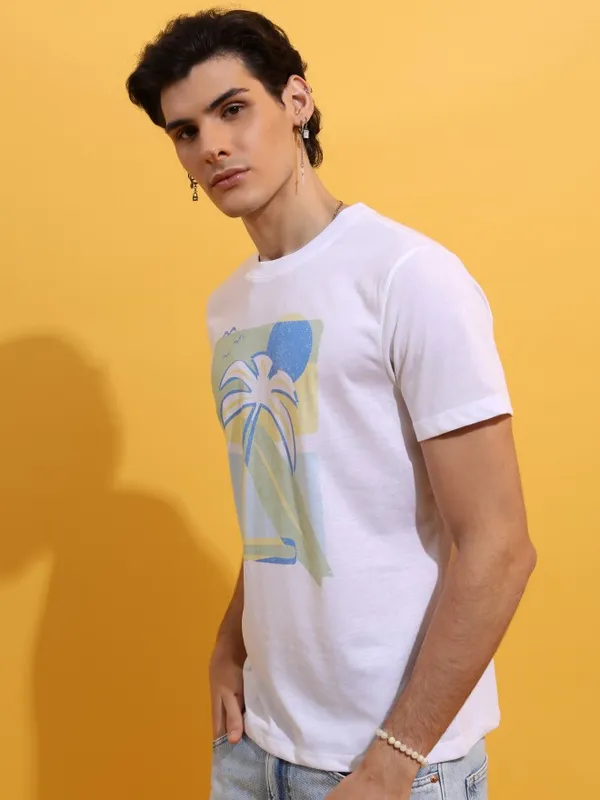 Men Printed Round Neck T-Shirt