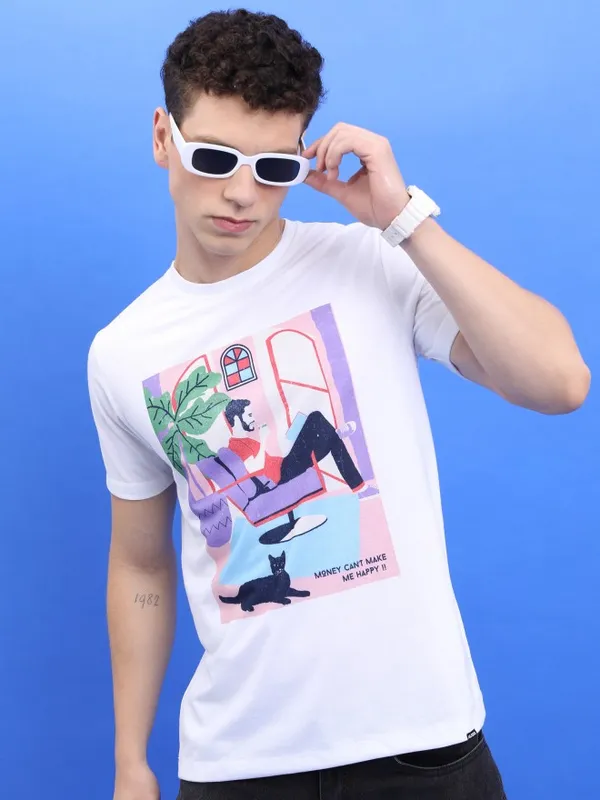 Men Printed Round Neck T-Shirt