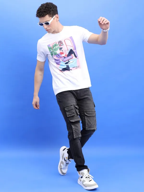 Men Printed Round Neck T-Shirt