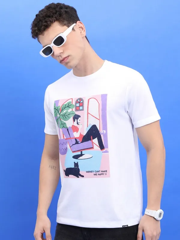 Men Printed Round Neck T-Shirt