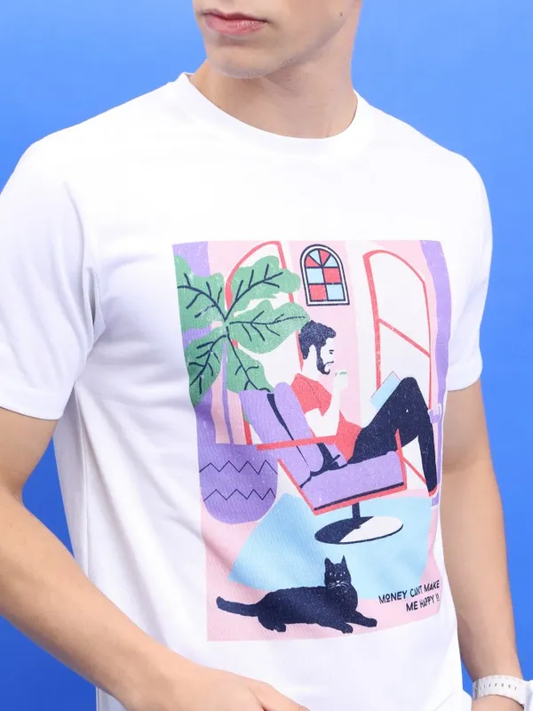 Men Printed Round Neck T-Shirt