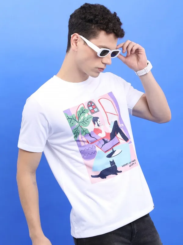 Men Printed Round Neck T-Shirt