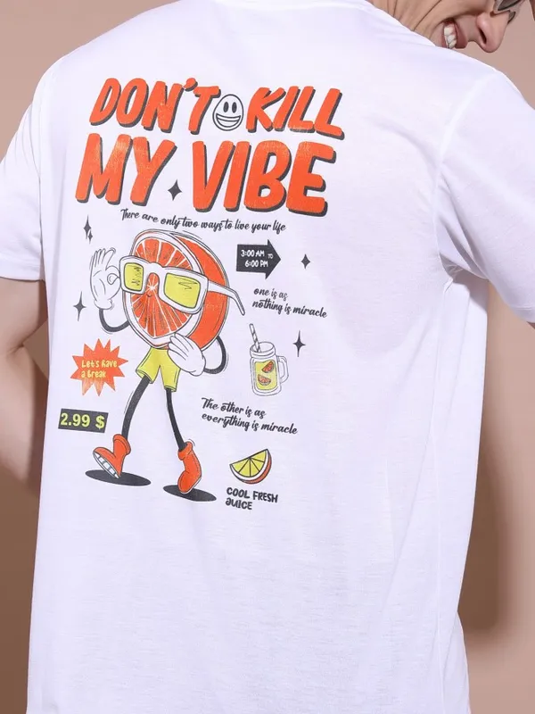  Highlander Men White Printed Round Neck T-Shirts