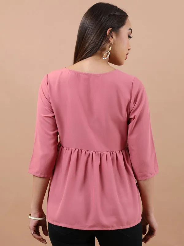 Embroidered Peplum Top