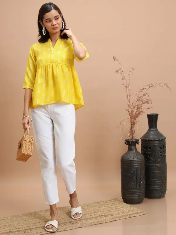 Printed Peplum Top