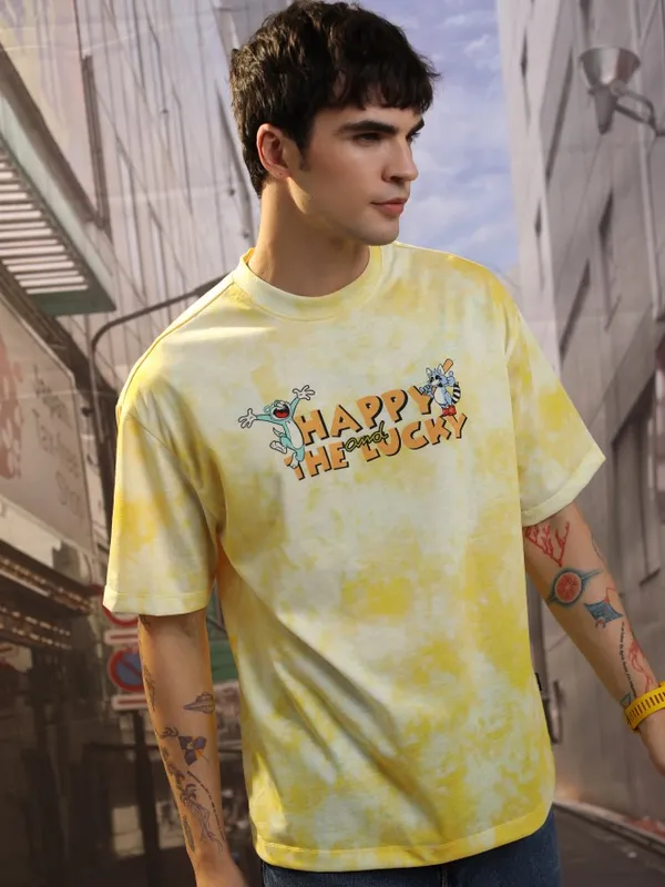 Men Printed Round Neck T-Shirt