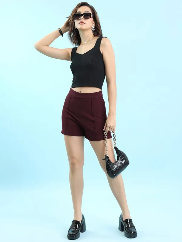  Tokyo Talkies Women Purple Regular Fit Shorts