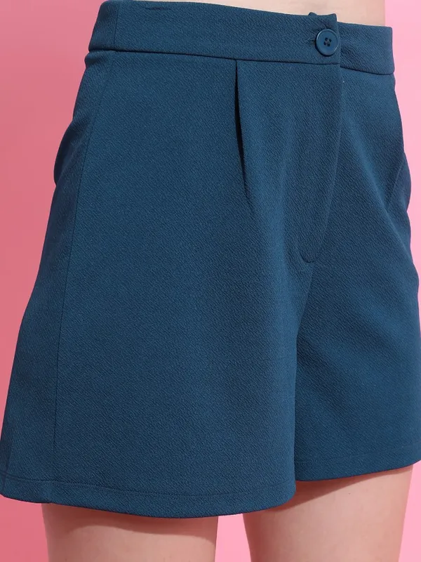  Tokyo Talkies Women Blue Regular Fit Shorts