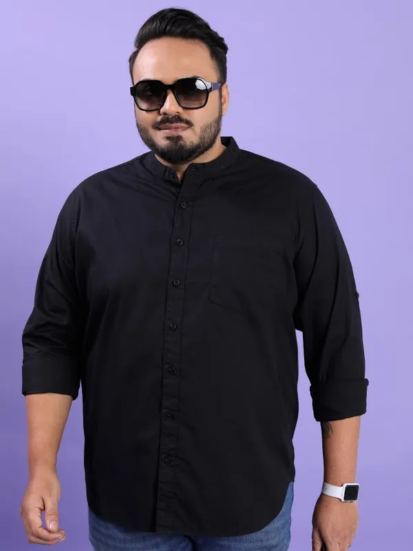  Xtra Ordinary By Highlander Men Black Solid Regular Fit Casual Shirts