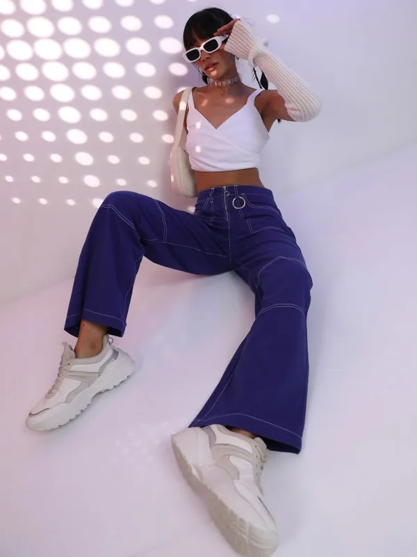 Printed Loose Fit Casual Trousers