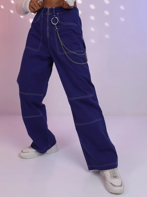 Printed Loose Fit Casual Trousers