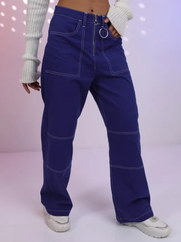 Printed Loose Fit Casual Trousers