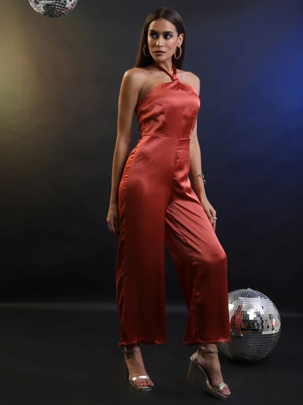  Tokyo Talkies Women Brown Solid Jumpsuits