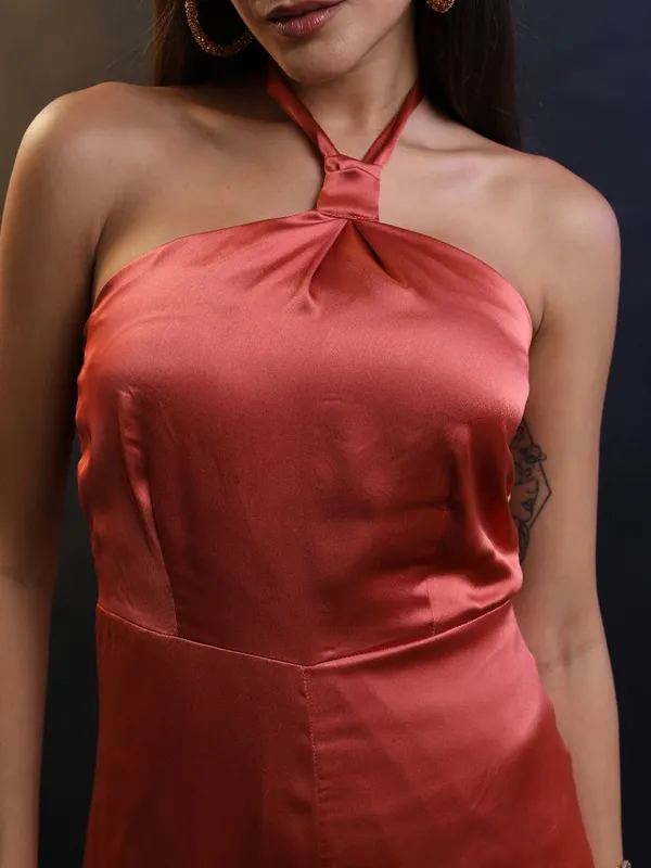  Tokyo Talkies Women Brown Solid Jumpsuits