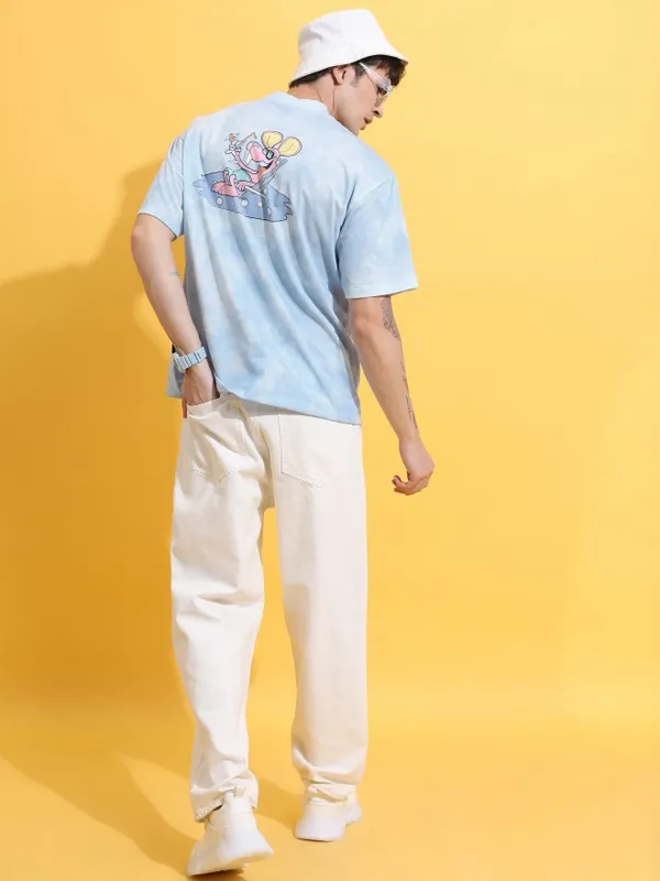  Highlander Men Blue Printed Round Neck T-Shirts