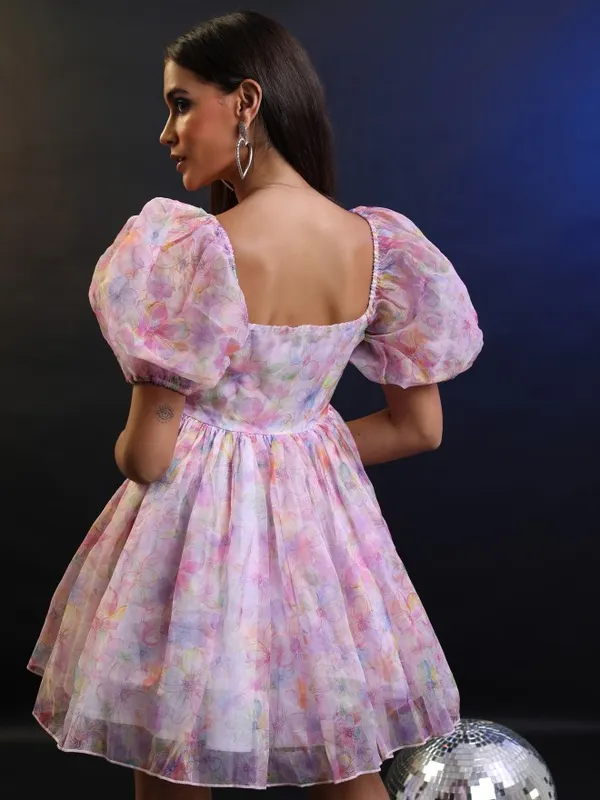 Printed Fit And Flare Dress