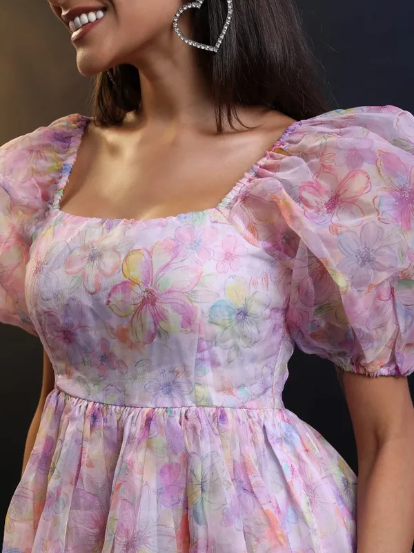 Printed Fit And Flare Dress