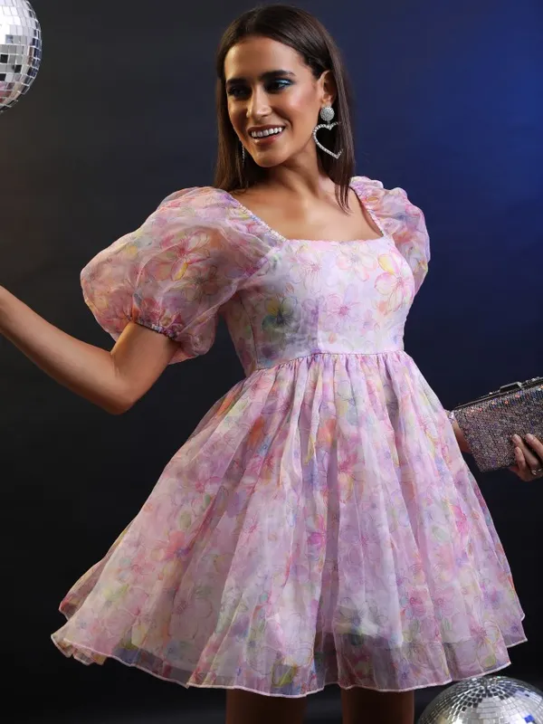 Printed Fit And Flare Dress